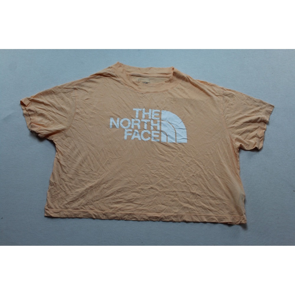 The North Face Graphic Tee Womens Extra Large Orange Excellent Logo Cropped Fit